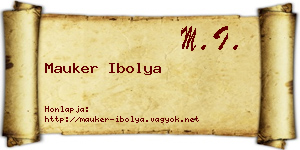 Mauker Ibolya névjegykártya